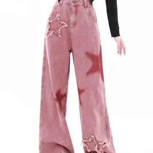 Pink Y2K Star Girl Jeans